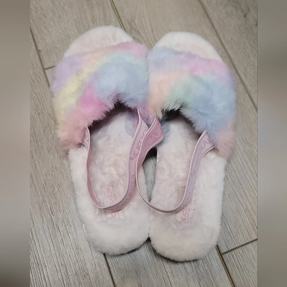 Koolaburra by UGG slipper sandals/slides in pastel rainbow colors - Picture 3 of 3
